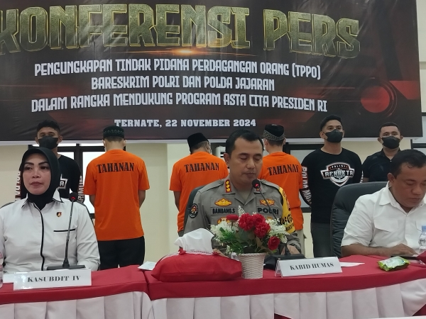 Konferensi pers pengungkapan kasus TPPO